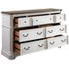 Florian Antique White and Oak 7 Drawer Dresser