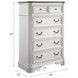 Florian Antique White and Oak 5 Drawer Chest