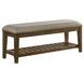 Andover Walnut and Gray Upholstered Bed Bench with Storage