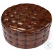 29549 Brown Leather Tufted Ottoman