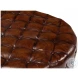 29549 Brown Leather Tufted Ottoman