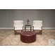 29549 Brown Leather Tufted Ottoman