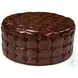 29549 Brown Leather Tufted Ottoman