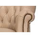Welsh Cappuccino Leather Upholstered Accent Chair with Nailhead Trim