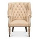 Welsh Cappuccino Leather Upholstered Accent Chair with Nailhead Trim