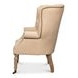 Welsh Cappuccino Leather Upholstered Accent Chair with Nailhead Trim