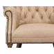 Welsh Cappuccino Leather Upholstered Accent Chair with Nailhead Trim
