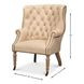 Welsh Cappuccino Leather Upholstered Accent Chair with Nailhead Trim
