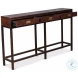Campaign Brown Embossed Console Table