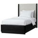 Modena Midnight Blue and Cream Twin Upholstered Panel Bed