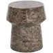 Brie Dark Emperador Round Concrete Top Outdoor End Table