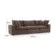 Cali Chocolate Brown Performance Velvet Modular 120" Sofa