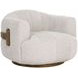 Tadeo Dove Cream Upholstered Swivel Arm Chair
