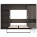 Orion Bark Gray And Graphite 118" Full Murphy Bed With Multifunctional Storage