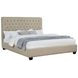 Chloe Oatmeal California King Upholstered Panel Bed