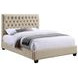 Chloe Oatmeal Upholstered Queen Panel Bed