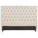Devon Beige Upholstered California King Panel Headboard with Nailhead Trim
