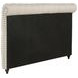Devon Beige Upholstered California King Panel Headboard with Nailhead Trim