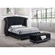 Barzini Black California King Upholstered Bed with Nailhead Trim