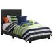 Dorian Black Upholstered Twin Panel Bed