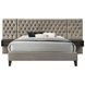 Marley Light Brown Upholstered Wall Panel Queen Platform Bed