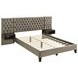 Marley Light Brown Upholstered Wall Panel Queen Platform Bed