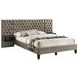 Marley Light Brown Upholstered Wall Panel Queen Platform Bed