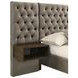 Marley Light Brown Upholstered Wall Panel Queen Platform Bed