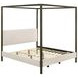 Monroe Vanilla And Black Upholstered King Canopy Bed