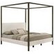 Monroe Vanilla And Black Upholstered King Canopy Bed