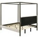 Monroe Vanilla And Black Upholstered King Canopy Bed