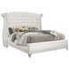 Barzini White King Upholstered Platform Bed