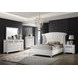 Barzini White King Upholstered Platform Bed