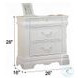 Estrella White 3 Drawer Nightstand