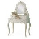 Edalene Pearl White 3 Drawer Vanity Desk with Mirror