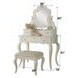 Edalene Pearl White 3 Drawer Vanity Desk with Mirror