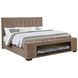 Senna Brown California King Upholstered Platform Bed with Audio Flame Visualizer