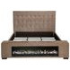 Senna Brown California King Upholstered Platform Bed with Audio Flame Visualizer