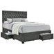 Soledad Gray Upholstered Full Storage Platform Bed