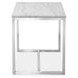 Isolde White and Brushed Nickel Rectangular Marble Top End Table