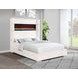 Tisdall Cream California King Upholstered Panel Bed with Flame Visualizer
