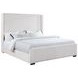 Natasha Cream California King Upholstered Platform Bed with Nailhead Trim