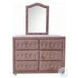 Reggie Pink Fabric 6 Drawer Dresser