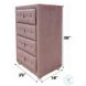 Reggie Pink Fabric 4 Drawer Lingerie Chest