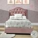 Reggie Pink Fabric Full Upholstered Panel Bed