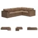 Emilia Caramel Leather Modular 4 Piece Sectional