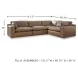 Emilia Caramel Leather Modular 4 Piece Sectional