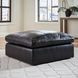 Emilia Black Leather Oversized Accent Ottoman