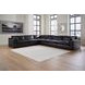 Emilia Black Leather Modular 6 Piece Sectional