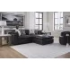 Emilia Black Leather Modular 3 Piece Sectional